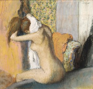 Después del baño, mujer secándose el cuello, 1898
